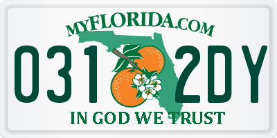 FL license plate 0312DY