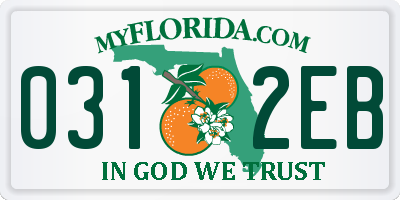 FL license plate 0312EB