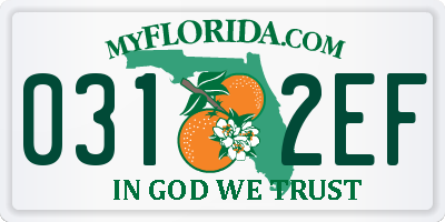 FL license plate 0312EF