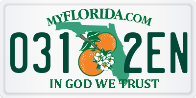 FL license plate 0312EN