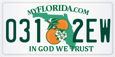 FL license plate 0312EW