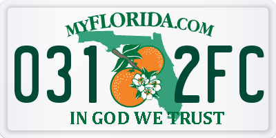 FL license plate 0312FC