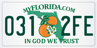 FL license plate 0312FE