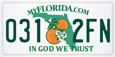 FL license plate 0312FN