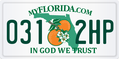 FL license plate 0312HP