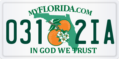 FL license plate 0312IA