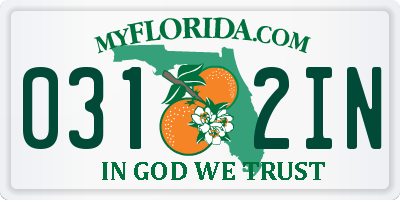 FL license plate 0312IN
