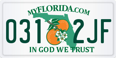 FL license plate 0312JF