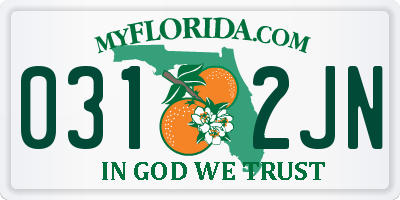 FL license plate 0312JN