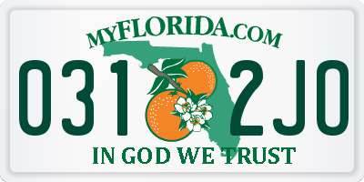 FL license plate 0312JO
