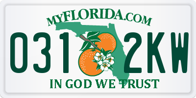 FL license plate 0312KW