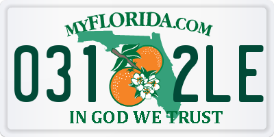 FL license plate 0312LE