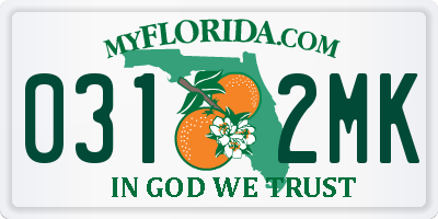 FL license plate 0312MK