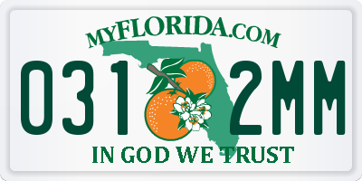 FL license plate 0312MM