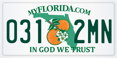 FL license plate 0312MN