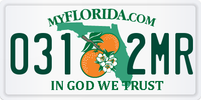 FL license plate 0312MR