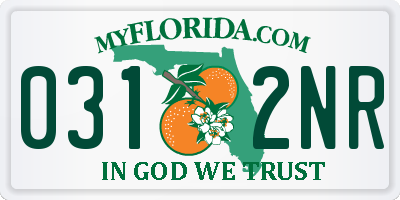 FL license plate 0312NR