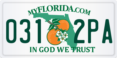 FL license plate 0312PA