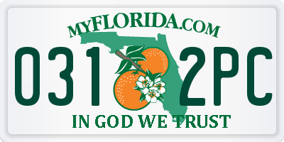 FL license plate 0312PC