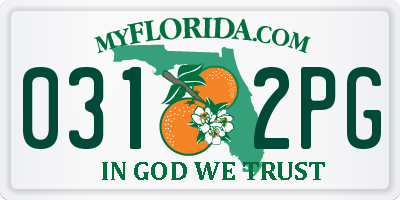 FL license plate 0312PG