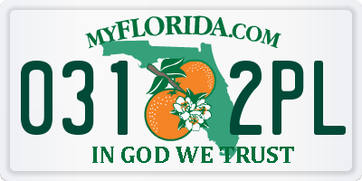 FL license plate 0312PL