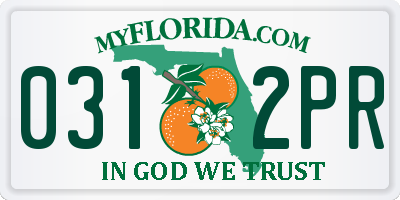 FL license plate 0312PR