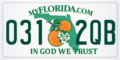 FL license plate 0312QB