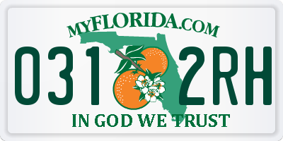 FL license plate 0312RH