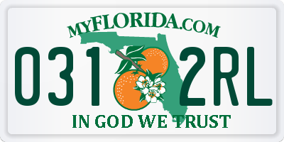 FL license plate 0312RL