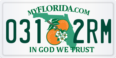 FL license plate 0312RM