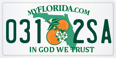 FL license plate 0312SA