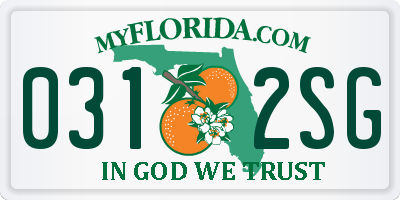 FL license plate 0312SG
