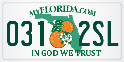 FL license plate 0312SL