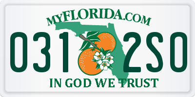 FL license plate 0312SO
