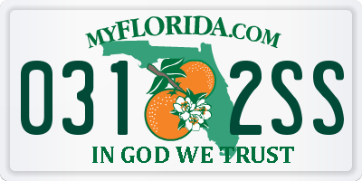 FL license plate 0312SS