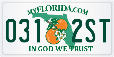 FL license plate 0312ST