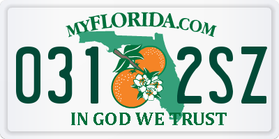 FL license plate 0312SZ