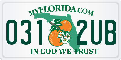 FL license plate 0312UB