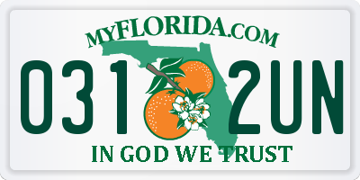 FL license plate 0312UN