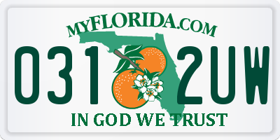 FL license plate 0312UW
