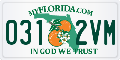 FL license plate 0312VM