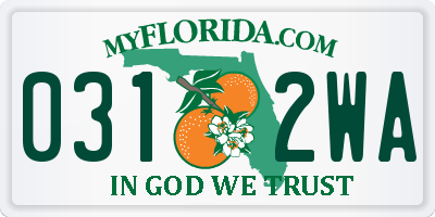 FL license plate 0312WA