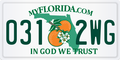 FL license plate 0312WG