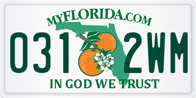 FL license plate 0312WM