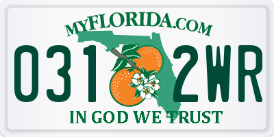 FL license plate 0312WR