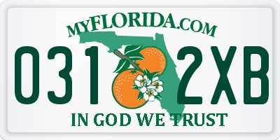 FL license plate 0312XB