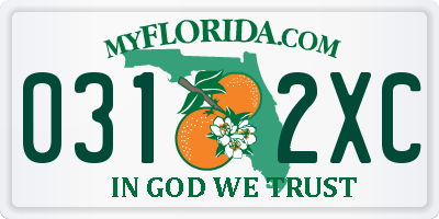 FL license plate 0312XC