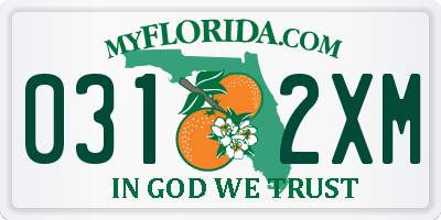FL license plate 0312XM