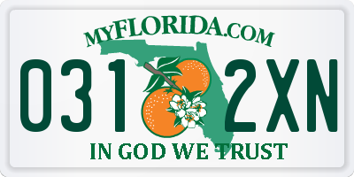 FL license plate 0312XN