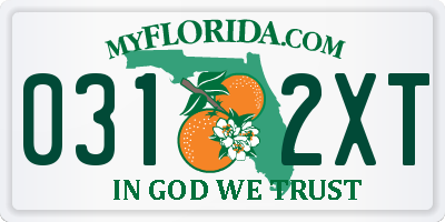 FL license plate 0312XT